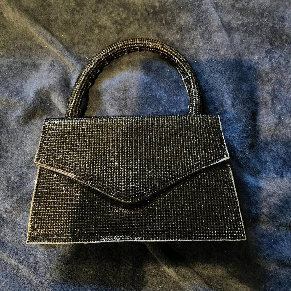 Small sparkle bag with gold chain